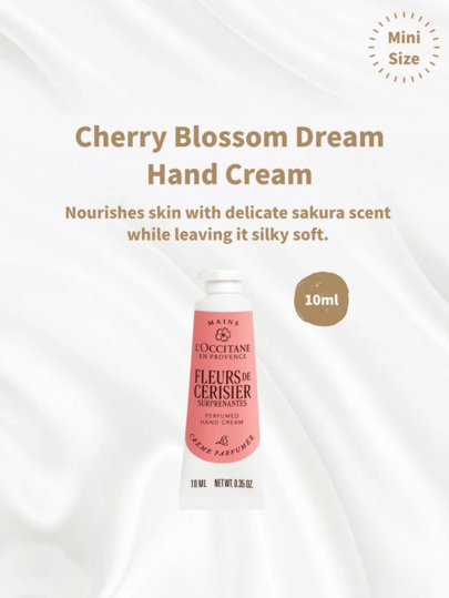 L'Occitane Muestra de crema de manos de cerezo de Occitane 10ml + Muestra de crema de manos de manteca de karité de Occitane 10ml + Muestra de crema de manos de cerezo de Occitane