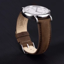 Local Delivery- Christmas Gift Quick Release Leather Watch Bands Genuine Watch Straps For Men Women Top Grain Leather Watch Strap, White Elephant Gifts, Stocking Stuffers For Men, Father's Day Gifts - Saddle Brown & White & Black - 查看 2