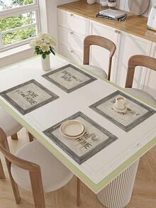 1pc/4pcs/6pcs Grey & White Gradient Placemats 30x45 Cm - Polyester Machine Washable Rectangular Place Mats With HOME Sweet Home Design For Kitchen Dining Table Decor, Party Centerpieces, Home Decor Accents | Textured Surface | Machine Washable Mats - Multicolor - View 7