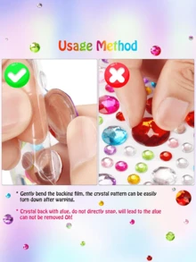 971pcs Crafts Gem Stickers Rhinestones For Crafts, DIY Decoration, Acrylic Bling Self Adhesive Rhinestone Jewel Stickers, Cute Star Heart Round Small Stickers For Women Adults, For Face Eye Body Makeup, Wrapping,Birthdays,Holidays,Back To School,School & Office Supplies - Multicolor - View 7