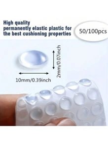 50/100pcs Self-Adhesive Door Stopper Rubber Shock Absorber Cabinet Bumper Silicone Furniture Pad Cushion Protection Pad Best Gifts Birthday Graduation