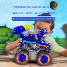 Spin Master Rescue Fleet Series - Rubble Transformable Monster Truck Yellow Construction Vehicle With Detachable Crane, Extra-Large Tires For Rough Terrain Play (PVC Material, 3+ Years, Non-Slip Traction, Play Set)