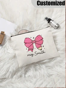 Back-To-School Season Personalized Teacher Name Butterfly Makeup Bag – Custom Travel Cosmetic Pouch, Pencil Case & Bridesmaid Gift, Perfect For Mother's Day, Teacher's Day, Graduation & Back-To-School