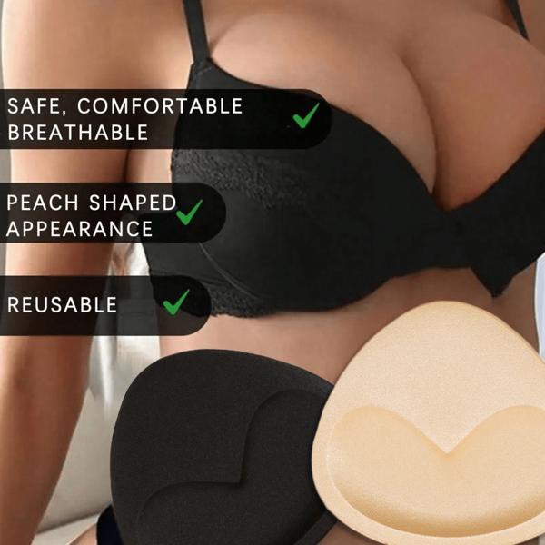 Almohadillas para bikini, almohadillas de sujetador invisibles de esponja para mujeres, insertos autoadhesivos transpirables y absorbentes del sudor para trajes de baño (color carne)