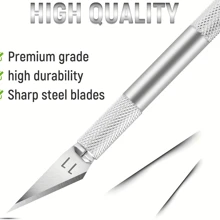 Precision Craft Knife Set With Safety Cap - Sharp Exacto Blades, Ergonomic Textured Grips And Multi-Colored Handles, Ideal For Art, Scrapbooking, Pumpkin Carving, DIY Crafts, Scrapbook Essential Tools, Template Cutter, Manual Retractable Knife, Smooth Metal Edge, Durable Metal Blade, Textured Grip, Professional Grade Tools, Sturdy Construction, For Artists And Craftsmen