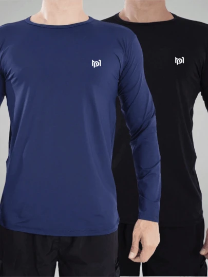 Kit 2 Camisetas Térmicas Masculina Segunda Pele Blusa Com Proteção UV Camisa Pescador Natação