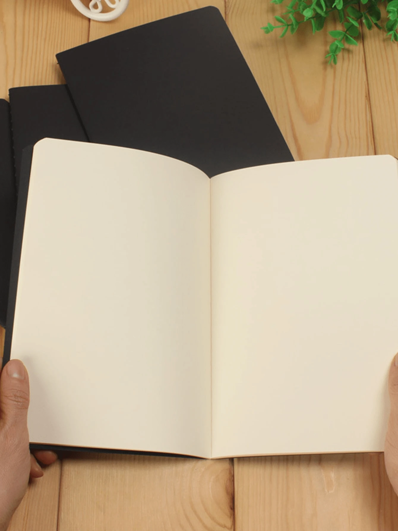 A5 纯黑色空白卡片笔记本、单本、学校用品、返校 - 黃色 - 查看 1