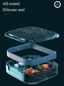 Portapillole portatile con 4 scomparti, custodia compatta e conveniente per conservare medicinali, impermeabile e sigillata