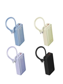 Power Bank Portable Charger 10000mAh Power Bank With Type C, IOS Data Cable, Fast Charging - Màu xanh lam - Xem 8