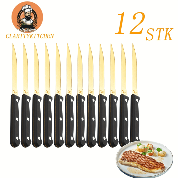 12-teiliges Steakmesser-Mehrzweckmesser, 8,46 Zoll, perfekter Griff, geeignet für eine Vielzahl von Küchenszenen und Essszenen, Feiertagsgrillen, BBQ-Camping, Muttertag, Vatertag, Abschlusssaison, spülmaschinenfest