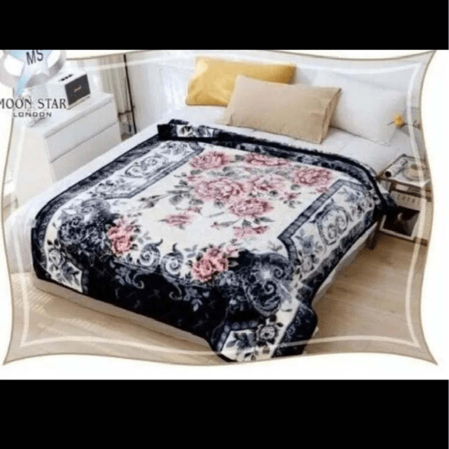 2 PLY Heavy Blankets Reversible Soft & Warm Traditional Bed Blanket King 200x240