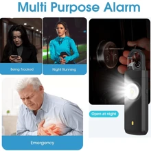 130dB Sicherheitsalarm, LED Anti-Wolf Alarm, 3-in-1 Alarm mit Beleuchtung, Blinklicht und Sirene, wiederaufladbar per USB, portabel und einfach zu bedienen, Notfall-SOS-Modus durch Ziehen am Schlüsselanhänger aktivieren, LED-Blitzlicht, geeignet für Nachtspaziergang, Outdoor-Aktivitäten, Pendeln, Selbstverteidigung von Frauen, Notfall für Senioren