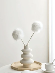 Juego de jarrones de cerámica, 1 jarrón blanco, utilizado para la decoración del hogar moderno, jarrón, utilizado para la decoración de la sala de belleza, decoración de mesa de boda estilo bohemio, banquete, centro de mesa de oficina (Blanco)