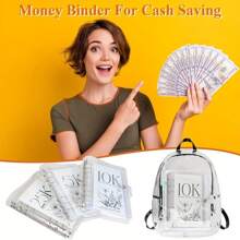 10K/5K/2.5K Savings Passbook/Vertical Savings Notebook, 6-Ring Iron Clip Storage Book, 12-Month Savings Plan, Achieve 2.5K, 5K, 10K Savings Goals, Durable PVC Material, Money-Saving Challenge Refill Notebook, Portable Design With Floral Pattern, Savings Goal Manager, Suitable For Cash-Filling Financial Planning, Family Savings, Travel Fund, Dream Fund, Money Management, Savings And Budgeting Education, Christmas Gift, Birthday Gift, Etc.