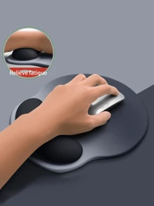 腕带鼠标垫，腕部保护，符合人体工程学的电脑腕托鼠标垫 - 记忆海绵腕托鼠标垫，用于工作、设计、游戏、编程、宿舍必需品、办公桌配件、送给男朋友的礼物、返校