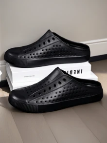 女士时尚镂空透气一脚蹬拖鞋，防滑简约轻便百搭室内/室外凉鞋