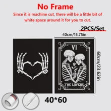Bộ 2 tranh in hình bộ xương đen trắng hiện đại, bộ bài Tarot cho cặp đôi, bộ áp phích Halloween, áp phích trái tim bộ xương, đồ trang trí ngày lễ tình nhân tối, tranh tường phong cách Cottagecore Gothic tối, đồ trang trí Halloween | có hoặc không có khung, đồ trang trí phòng, đồ trang trí nhà cửa, đồ trang trí căn hộ ký túc xá đại học, quà tặng trang trí tường trong khách sạn, nhà ở, phòng khách, phòng ngủ, phòng tắm và văn phòng, đồ trang trí Halloween - Nhiều màu - Xem 17