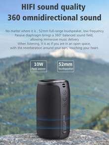 ZEALOT行動無線喇叭，防水喇叭IPX5，10W 迷你無線喇叭5.2，S32高達12小時播放時間，1800mAh電池，立體聲雙聲道，支援 麥克風/TF卡/USB/AUX, 適用於家庭/戶外, 兼容iOS和Andriod - 黑色 - 查看 11