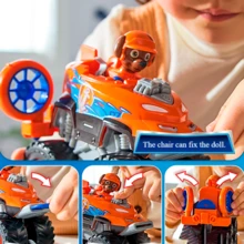 Spin Master Rescue Fleet Series - Tracker Transformable Monster Truck Black-Red Jungle Explorer Truck With Hidden Claw Claw Mechanism, Sturdy Construction For Imaginative Play (PVC Material, 3+ Years, Non-Slip Traction, Play Set)​