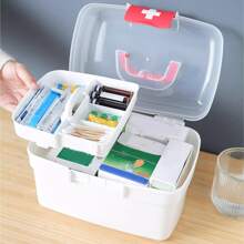 1pc Storage Box, Household & Dormitory Portable Large Capacity Container For Medicine And Supplies, Small First Aid Kit For Home Use