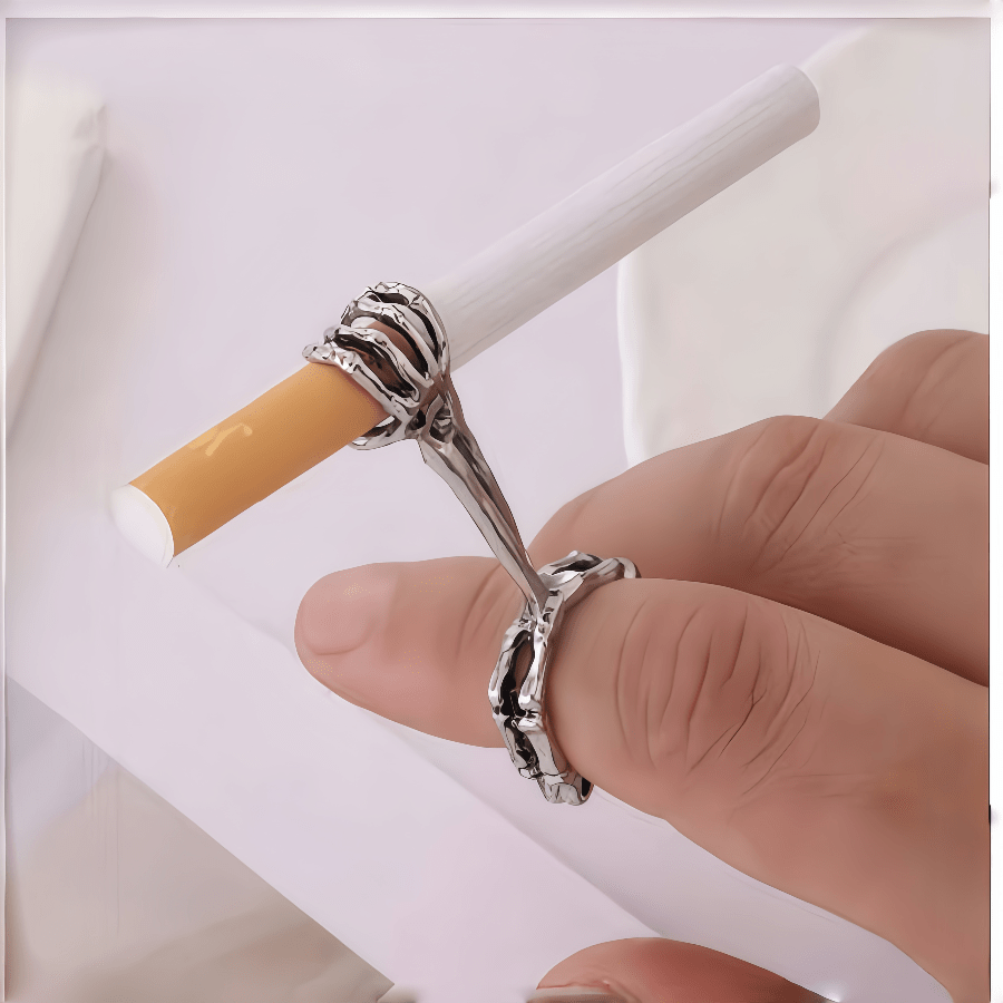 1 stuk schedel rookstandaard ring kruisrand hand bot rookstandaard schedel patroon ring gepersonaliseerde rookstandaard houder klem opening verstelbaar om handbegassing te voorkomen