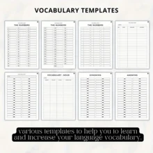 1pc 47-Page Language Learning Planner For Adults - Vocabulary & Grammar Organizer With Weekly/Monthly Logs, Syntax Checklist, Mind Maps, Writing Prompts & Color-Coded Tabs,Comprehensive Language Notebook For Effective Study Habits & Progress Tracking - Multicolor - View 4