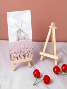 6pcs Wooden Easel Display Stand (Without Canvas Board), Desktop Art Display Easel Suitable For Artists, Adults And Students, Craft Painting Easel, Triangular Art Holder & Mobile Phone Stand, Foldable Painting Advertisement Sketch Display Rack, Wooden Structure, Art Supplies, Student Leisure Creative Tool, Suitable For Painting, Oil Painting And Graffiti, As Well As Back-To-School And Christmas Gifts, School Supplies,Back To School - Multicolor - View 10