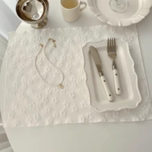 1/6/10/30 件 Ins 风格乳白色 3D 浮雕花餐垫、美食摄影背景、烘焙装饰、氛围增强餐巾 - 彩色 - 查看 8