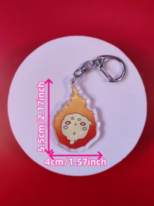 1pc Cartoon Anime Fire Force Series Acrylic Keychain Cute Cartoon Keyring Bag, Suitcase Accessory Phone Pendant Car Ornament. - Multicolor - View 4
