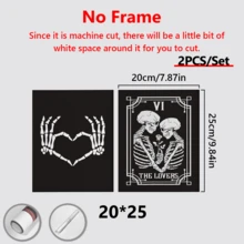 Bộ 2 tranh in hình bộ xương đen trắng hiện đại, bộ bài Tarot cho cặp đôi, bộ áp phích Halloween, áp phích trái tim bộ xương, đồ trang trí ngày lễ tình nhân tối, tranh tường phong cách Cottagecore Gothic tối, đồ trang trí Halloween | có hoặc không có khung, đồ trang trí phòng, đồ trang trí nhà cửa, đồ trang trí căn hộ ký túc xá đại học, quà tặng trang trí tường trong khách sạn, nhà ở, phòng khách, phòng ngủ, phòng tắm và văn phòng, đồ trang trí Halloween - Nhiều màu - Xem 16