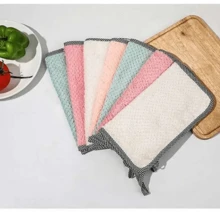 10pcs Random Color Towel, Coral Fleece Hand Towel, Small Handkerchiefs, Home Cleaning Cloth, Soft Absorbent Home Towel, Bathroom Accessories, Dishcloths, Kitchen Home Cleaning Cloth