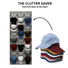 Hat Storage Holder Organizer 24 Clear Pockets Protect Hat Rack Door Hanging Holder Hanger Storage Rack For Baseball Caps Bedroom.