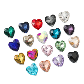 20 颗 10 毫米心形水晶钻，高透明度彩虹，手工 DIY 工艺品，婚纱、鞋子和包包装饰，多功能闪亮装饰，艺术品，适用于服装、汽车、节日、派对、礼物