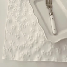 1/6/10/30 件 Ins 风格乳白色 3D 浮雕花餐垫、美食摄影背景、烘焙装饰、氛围增强餐巾 - 彩色 - 查看 6