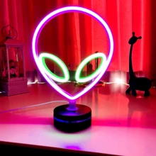 1pc Game Controller Neon Light Sign, Battery Or USB Powered, Alien, Star, Thunder, Lightning Flame Neon LED Decorative Light For Gamer Room Decor, Live Streaming, Party, Home, Wall Decor, Christmas