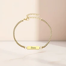 1 Piece Personalized Stainless Steel Bracelet That Can Be Customized With Text Names, Dates, And More. It Is A Fashionable And Versatile Accessory, Suitable For Birthday Gifts To Good Friends, Boyfriends And Girlfriends, Anniversaries, Graduation Gifts, Daily Dates, Wedding Events, And Families