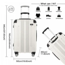 Panda Design ABS Hard Shell 19''/24''/28'' Suitcase Luggage With Combination Lock - Beige - 28 inch - View 4