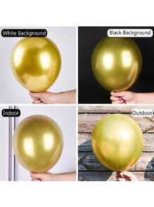 50/132 pezzi Set di palloncini metallici dorati da 5/10/12/18 pollici per ghirlanda arco fai-da-te, set di palloncini in lattice per feste di compleanno, matrimoni, fidanzamenti, addio al nubilato, natale, ringraziamento e altre occasioni speciali
