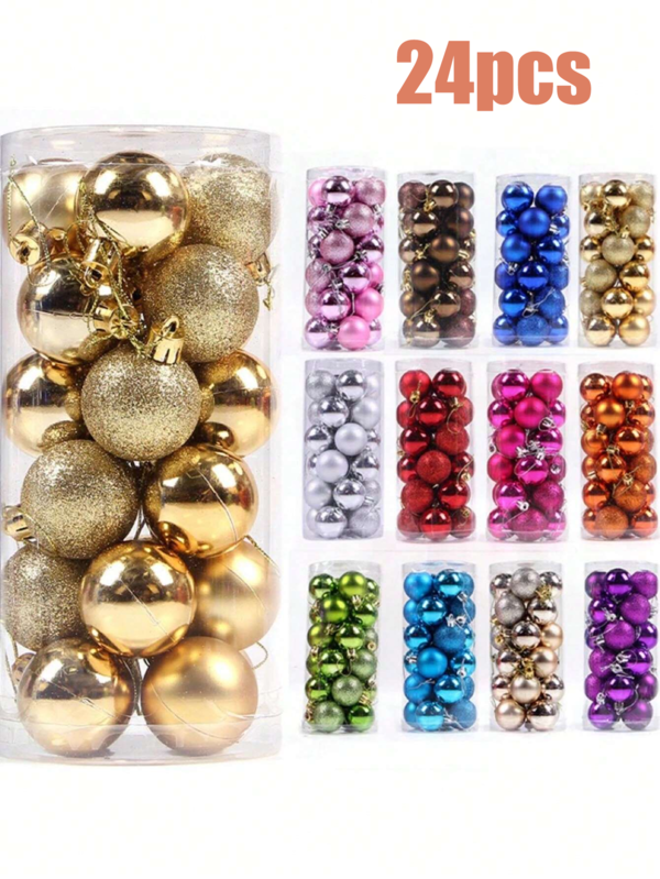 24 piezas Bolas de Navidad, Bolas de Adornos para Árbol de Navidad con Bucle Colgante, Decoraciones de Árbol de Navidad Irrompibles, Bolas Colgantes Grandes para Decoración Navideña en Fiestas de Boda y Fiestas, Decoración Navideña