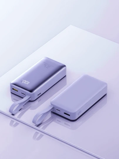 Power Bank Carregador Portátil Banco de energia  de 10000mAh Com Tipo C, Cabo De Dados IOS, Carregamento Rápido