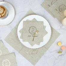 Papier Hochzeitsbankett Cocktail Serviette, goldfolie Muster mit Mr. und Mrs. - Ein dekoratives Produkt, geeignet für Hochzeitsbankett Partys, Hochzeitsservietten, Einweg-Servietten, Getränke für Geburtstage und Partys