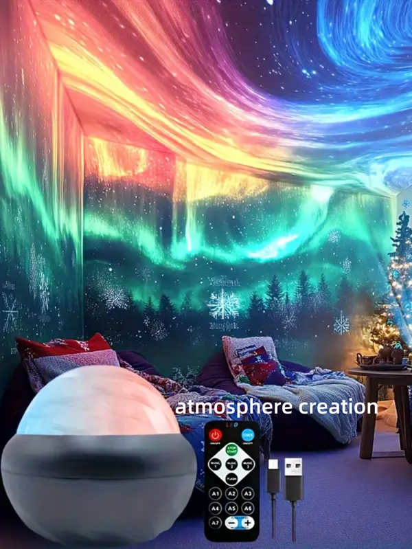 1pc Northern Lights Starry Sky Bed Side Night Light - Illuminate Romantic Bedroom, Add Sparkling Charm To Holidays, Camping, Parties - Dreamy Gift For All Occasions