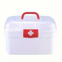 1pc Storage Box, Household & Dormitory Portable Large Capacity Container For Medicine And Supplies, Small First Aid Kit For Home Use