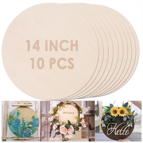 5/10PCS, 14x14 Inch Round Wooden Products, DIY Blank Wood Board, Handicrafts And Decorations, House Decoration, Handmade Diy, Gifts For Friends And Family, Laser Cutting, Wood Burning