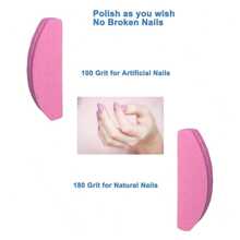 20 pezzi Lime per unghie, Lime per unghie a doppia faccia 100/180 grana, portatili e lavabili, forma arcuata (rosa), forniture per unghie, strumenti per unghie, strumenti per arte di unghie, back to school, unghie, strumenti per unghie per unghie finte