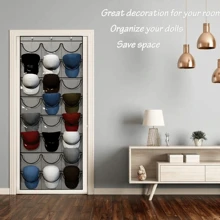 Hat Storage Holder Organizer 24 Clear Pockets Protect Hat Rack Door Hanging Holder Hanger Storage Rack For Baseball Caps Bedroom.