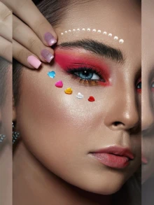 971pcs Crafts Gem Stickers Rhinestones For Crafts, DIY Decoration, Acrylic Bling Self Adhesive Rhinestone Jewel Stickers, Cute Star Heart Round Small Stickers For Women Adults, For Face Eye Body Makeup, Wrapping,Birthdays,Holidays,Back To School,School & Office Supplies - Multicolor - View 8