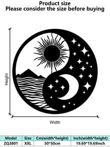 1 件工业风格铁艺艺术壁挂，经防锈处理，哑光黑色几何线条，抽象艺术，万圣节和开斋节的家居装饰