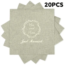 Papier Hochzeitsbankett Cocktail Serviette, goldfolie Muster mit Mr. und Mrs. - Ein dekoratives Produkt, geeignet für Hochzeitsbankett Partys, Hochzeitsservietten, Einweg-Servietten, Getränke für Geburtstage und Partys