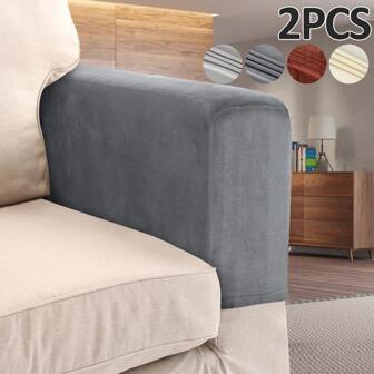 2pcs Soft Warm Armrest Covers For Sofa & Armchair - Non-Slip, Machine Washable, Faux Fur Protector With Classic Design For Recliners And Couches, Recliner Armrest Protector | Modern Home Decor | Machine Washable Covers, Sofa Decor